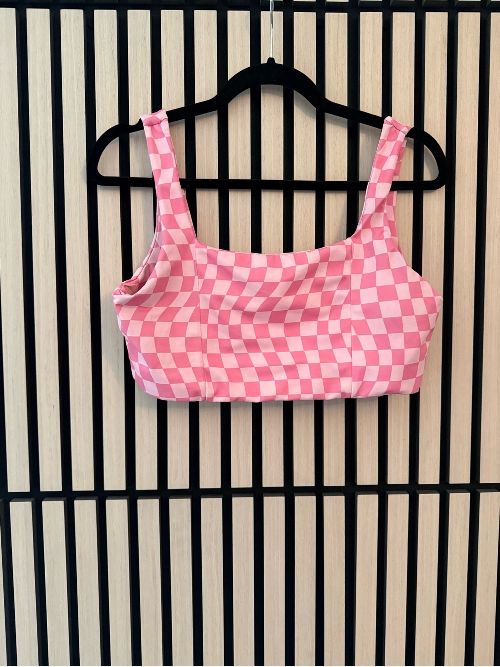WILO Pink Checkerboard sports bra